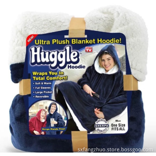 Sherpa Fleece Blanket with Sleeve hoodie blanket
